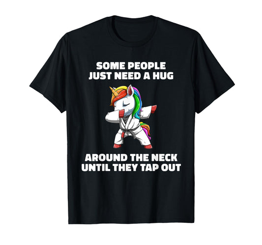Funny Jiu Jitsu Choke Hug - Unicorn BJJ Grappling T-Shirt