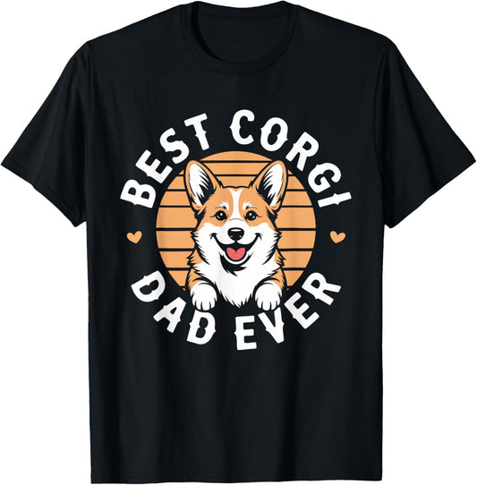 Best Corgi Dad Ever Shirt Men Daddy Dog Lover Fathers Day T-Shirt