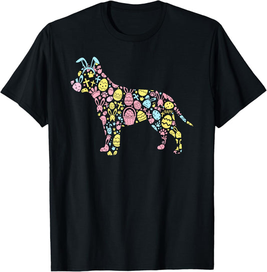 Pitbull Bunny Easter Egg Easter Day Womens Mens Kids T-Shirt