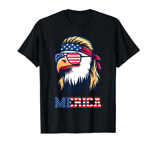 Merica Eagle Patriotic American Flag USA 4th of July T-Shirt