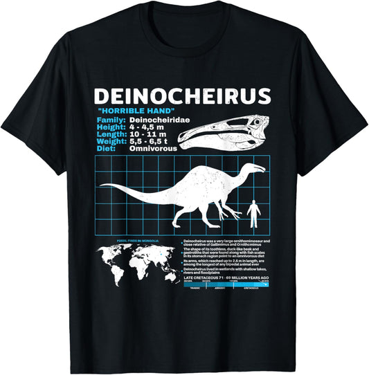 Deinocheirus fact sheet Dinosaur Facts T-Shirt