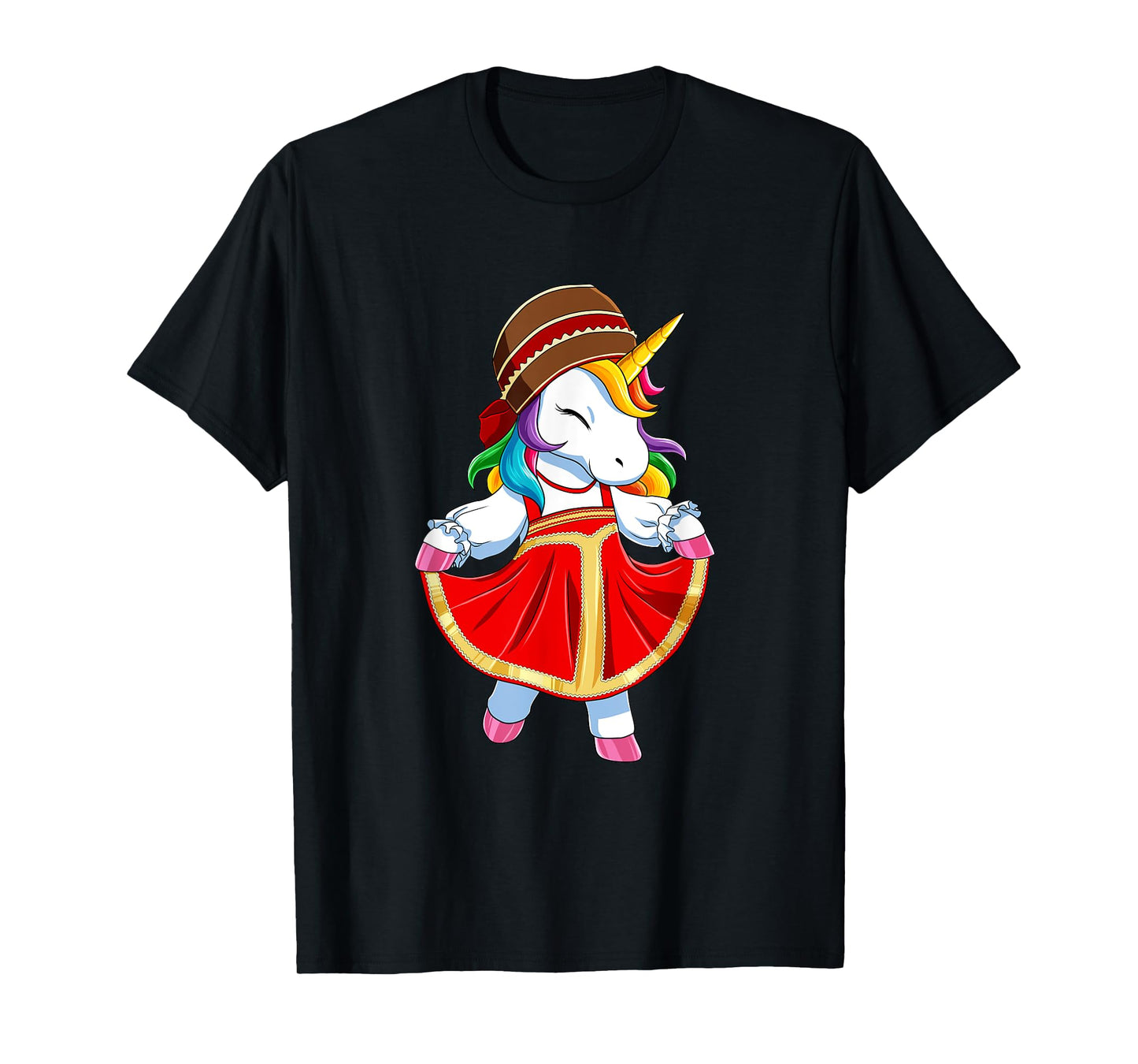 Russia unicorn in Russian clothing T-Shirt