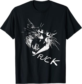 Angry - Screaming Cat - Fuck Yelling Art T-Shirt for Men Women