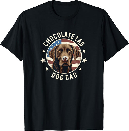Chocolate Lab Gifts Men Chocolate Labrador Retriever Dog Dad T-Shirt