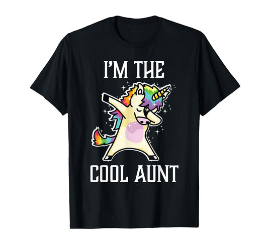 I'm the Cool Aunt Dabbing Rainbow Unicorn Tshirt T-Shirt