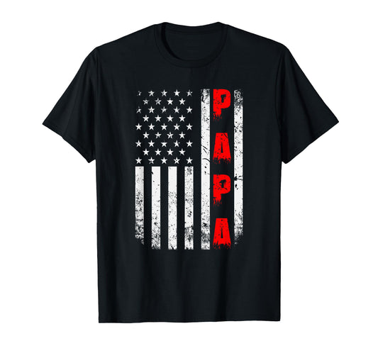 US Flag Papa Father T-Shirt