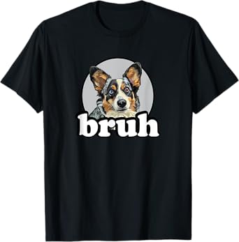 Funny Bruh Kids Cardigan Blue Merle Corgi Lover T-Shirt