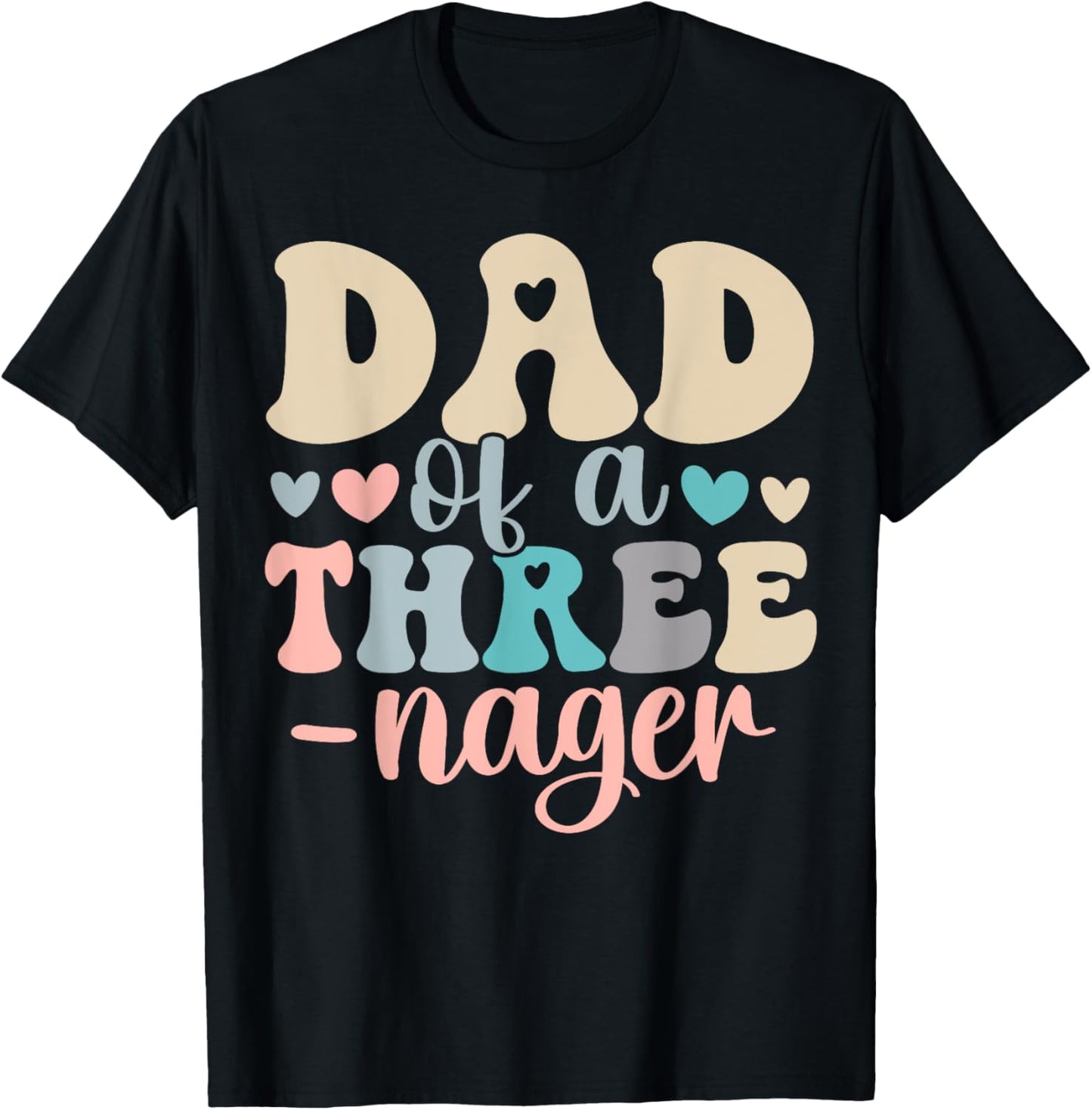 Dad Of A Threenager 3rd Birthday Matching Family Boho T-Shirt