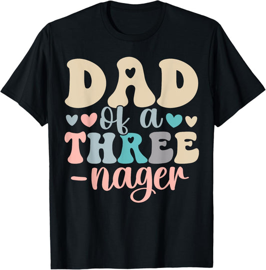 Dad Of A Threenager 3rd Birthday Matching Family Boho T-Shirt