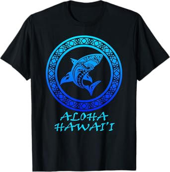 Aloha Hawai'i Vintage Hawaiian Island Tribal Shark T-Shirt