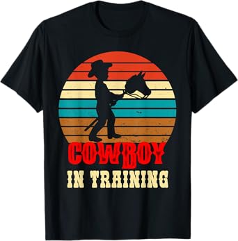 Kids Cowboy in Training Cute Future Rodeo Boy Wooden Horse T-Shirt
