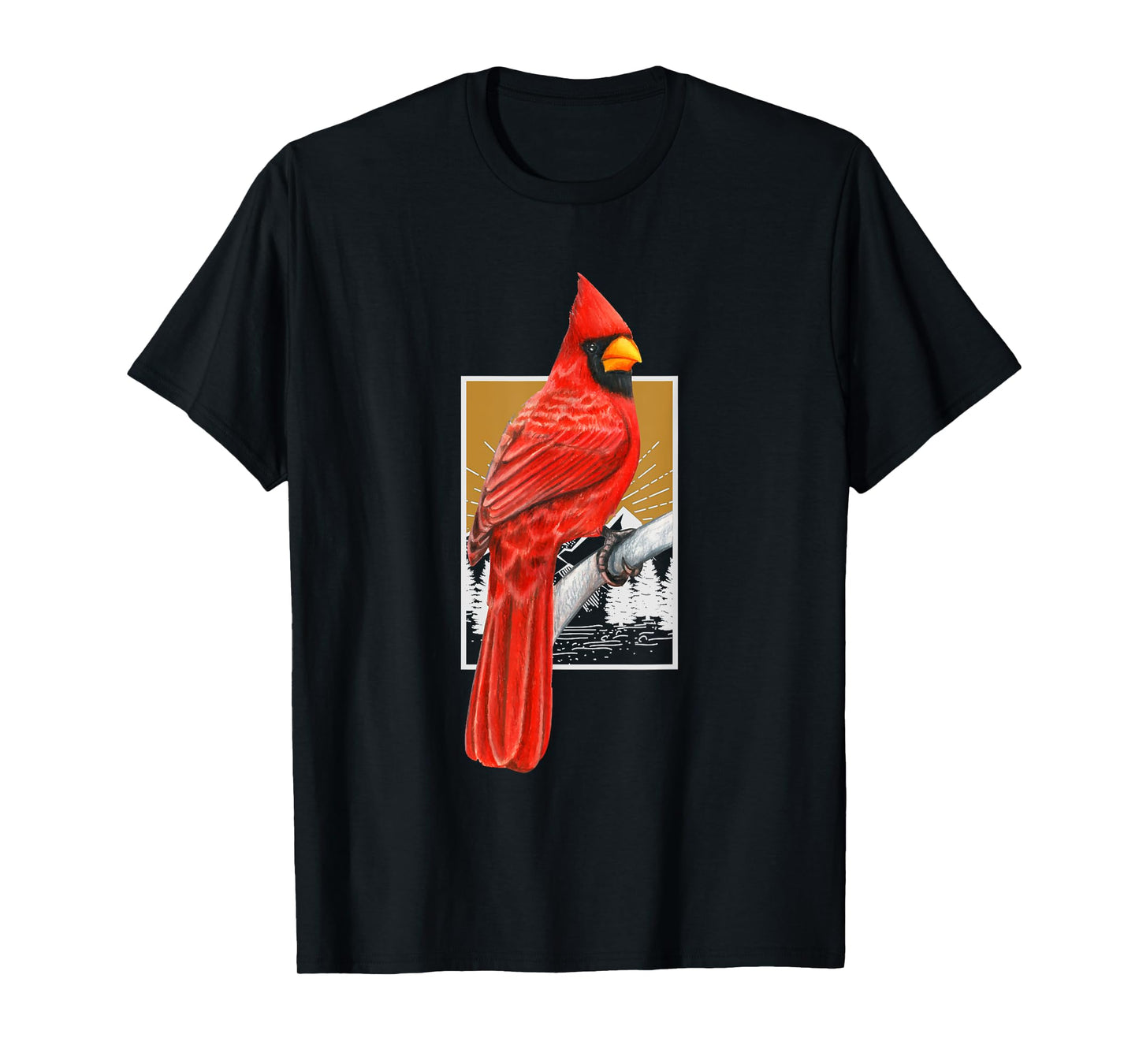 Vintage Birder Nature Bird Lover Birdwatching Red Cardinal T-Shirt