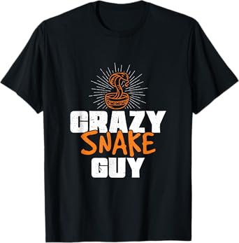 Funny Crazy Snake Guy For Snake Charmers Snake Charming Fans T-Shirt