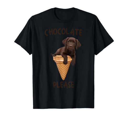 Chocolate Lab Waffle Cone Ice Cream Cute Labrador Puppy Dog T-Shirt for Men Women Kids