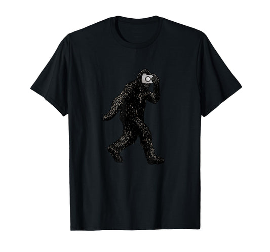 Bigfoot With Camera - Funny Photography Selfie T-Shirt