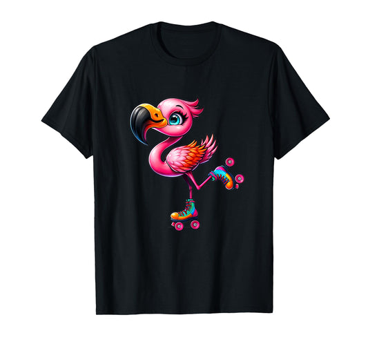 Flamingo Roller Skates Funny Roller Skates Design for Girls T-Shirt