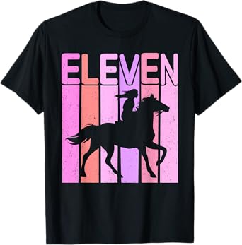 Horse Girl 11th Birthday Horseback Riding 11 Year Old T-Shirt