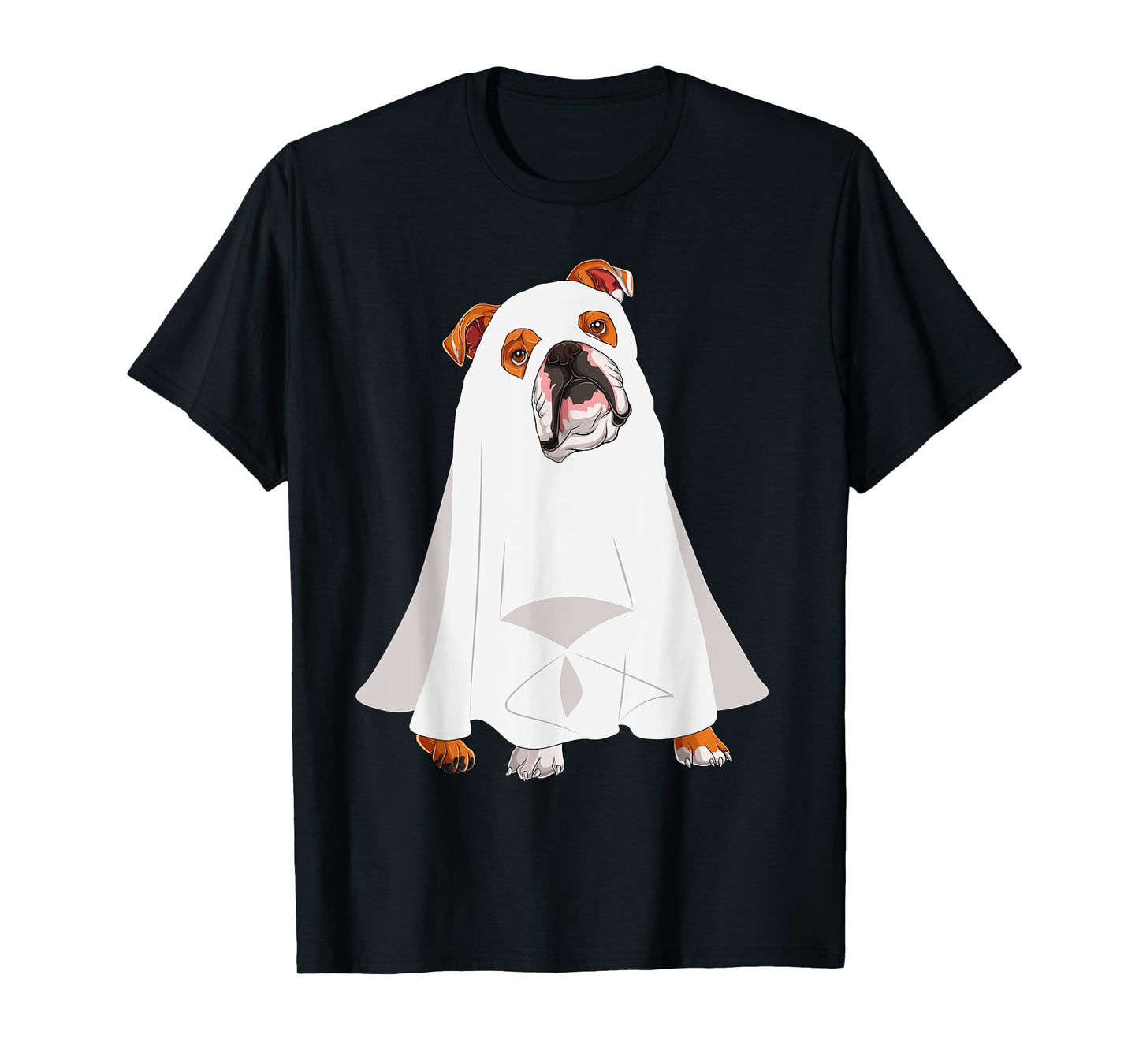 English Bulldog Ghost Pumpkin Halloween Fall Dog Lover Women T-Shirt