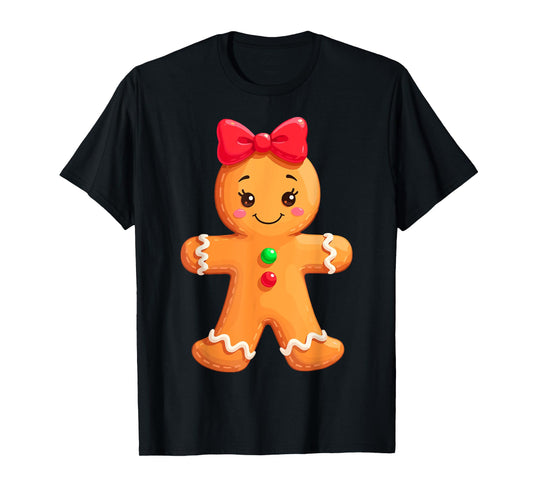 Funny Gingerbread Girl & Boy Christmas Couple Matching Girls T-Shirt