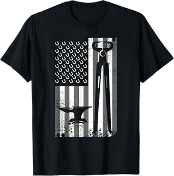Funny Farrier Gift For Men Cool Farrier Tools American Flag T-Shirt