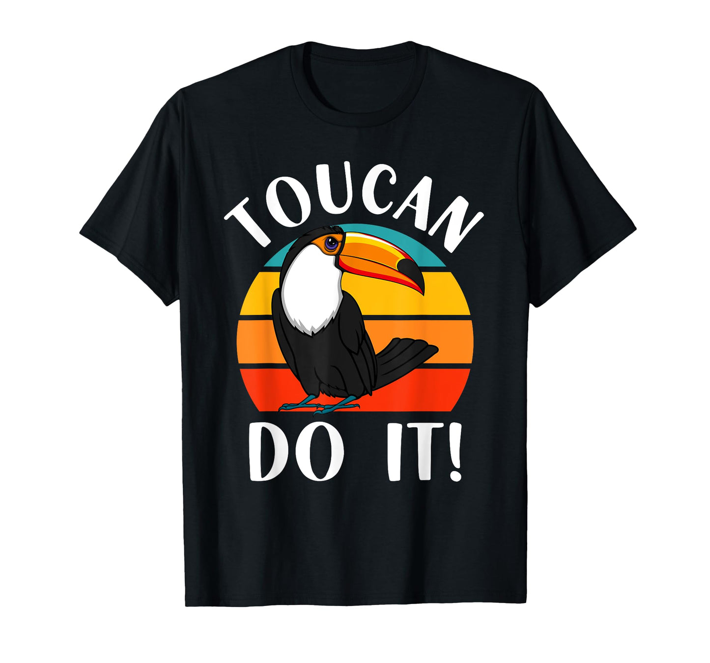Funny Toucan Do It Tropical Bird Pun Retro Vintage Sunset T-Shirt