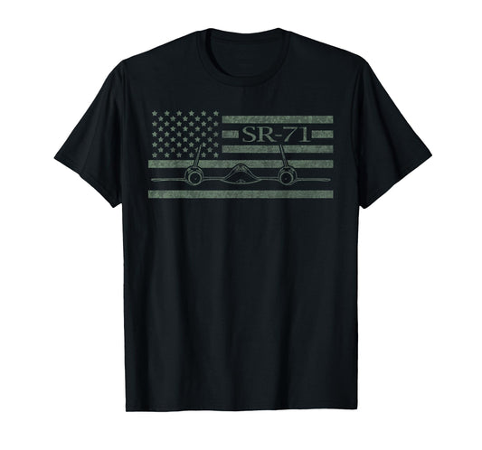 SR-71 Jet US Military Aircraft Black Bird T-Shirt