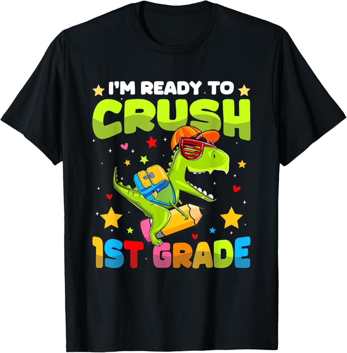I'm Ready To Crush 1st Grade Dinosaurs Back To School Kids T-Shirt