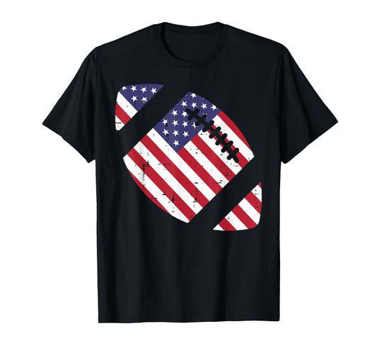 American Football US Flag Vintage 4th Of July Patriotic T-Shirt