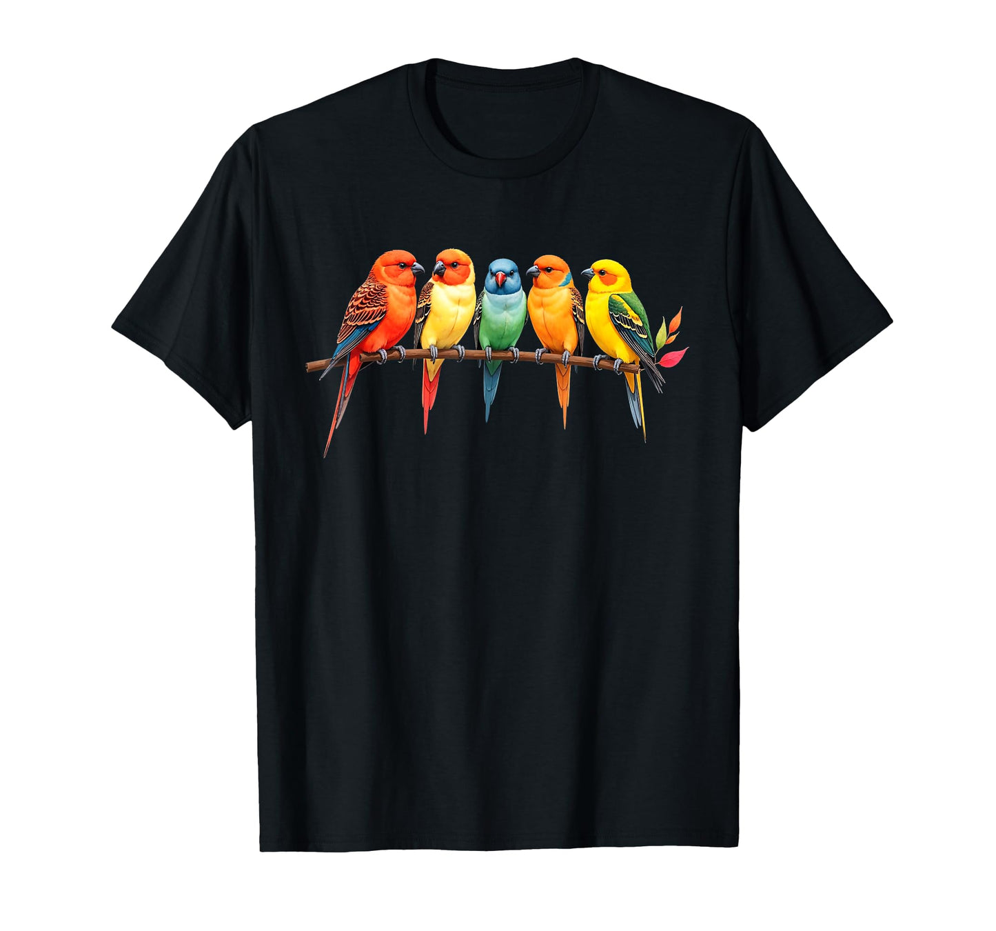 Colorful Birds On A Branch Songbirds Birding Bird Watcher T-Shirt