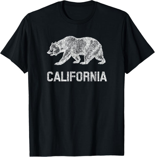 California Republic Flag Distressed Bear T-Shirt