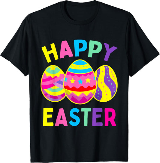 Happy Easter Day, Cute Colorful Egg Hunting Women Boys Girls T-Shirt