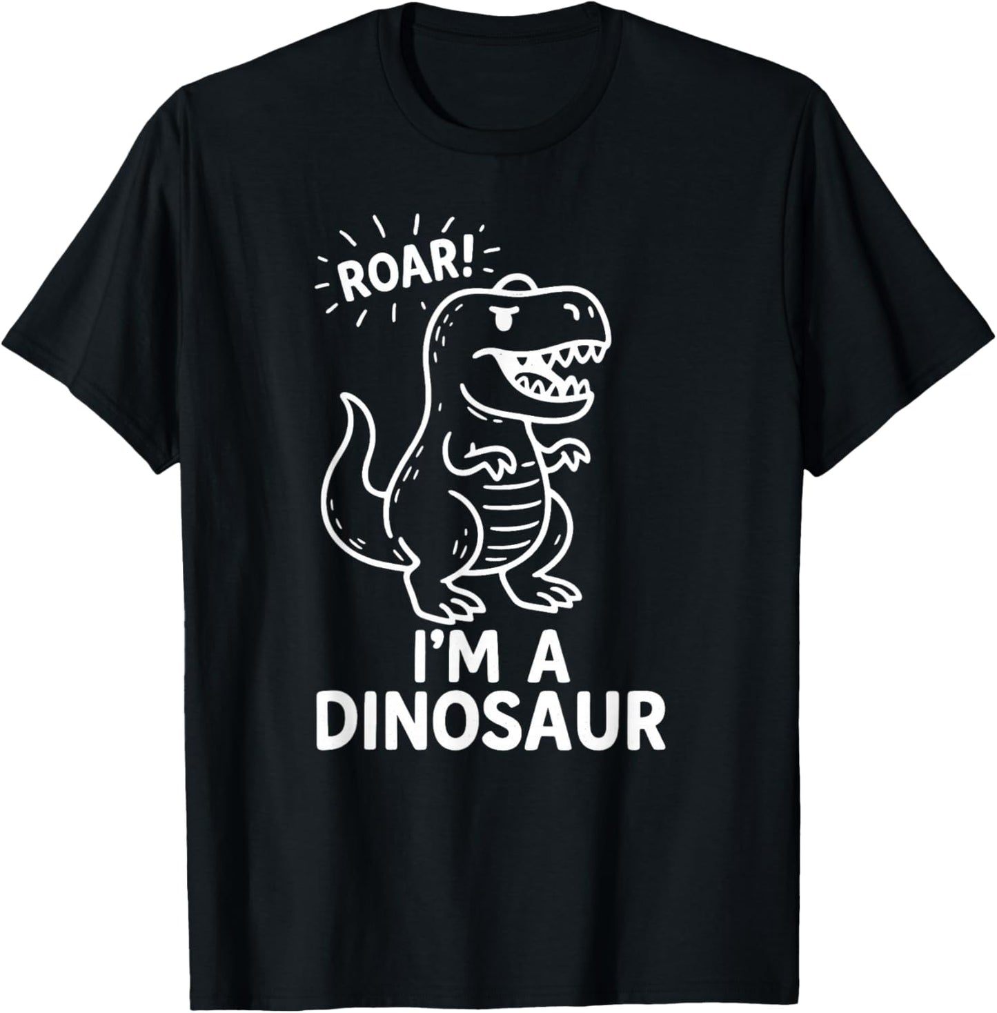 Roar I'm a Dinosaur Cartoon – Funny Cute Dino T-Rex Drawing T-Shirt