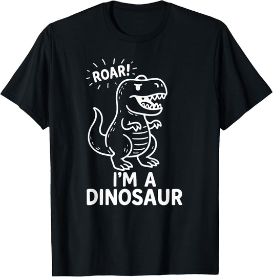 Roar I'm a Dinosaur Cartoon – Funny Cute Dino T-Rex Drawing T-Shirt