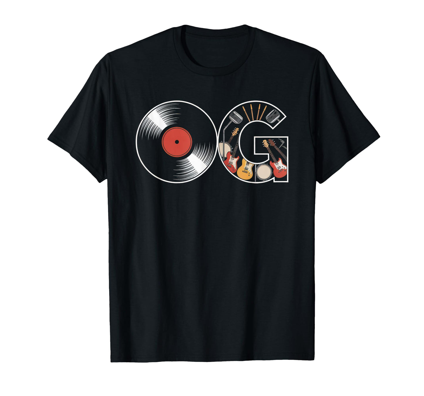 Old School OG Tshirt Hip Hop Vinyl CDs Tapes 80s 90s Retro T-Shirt
