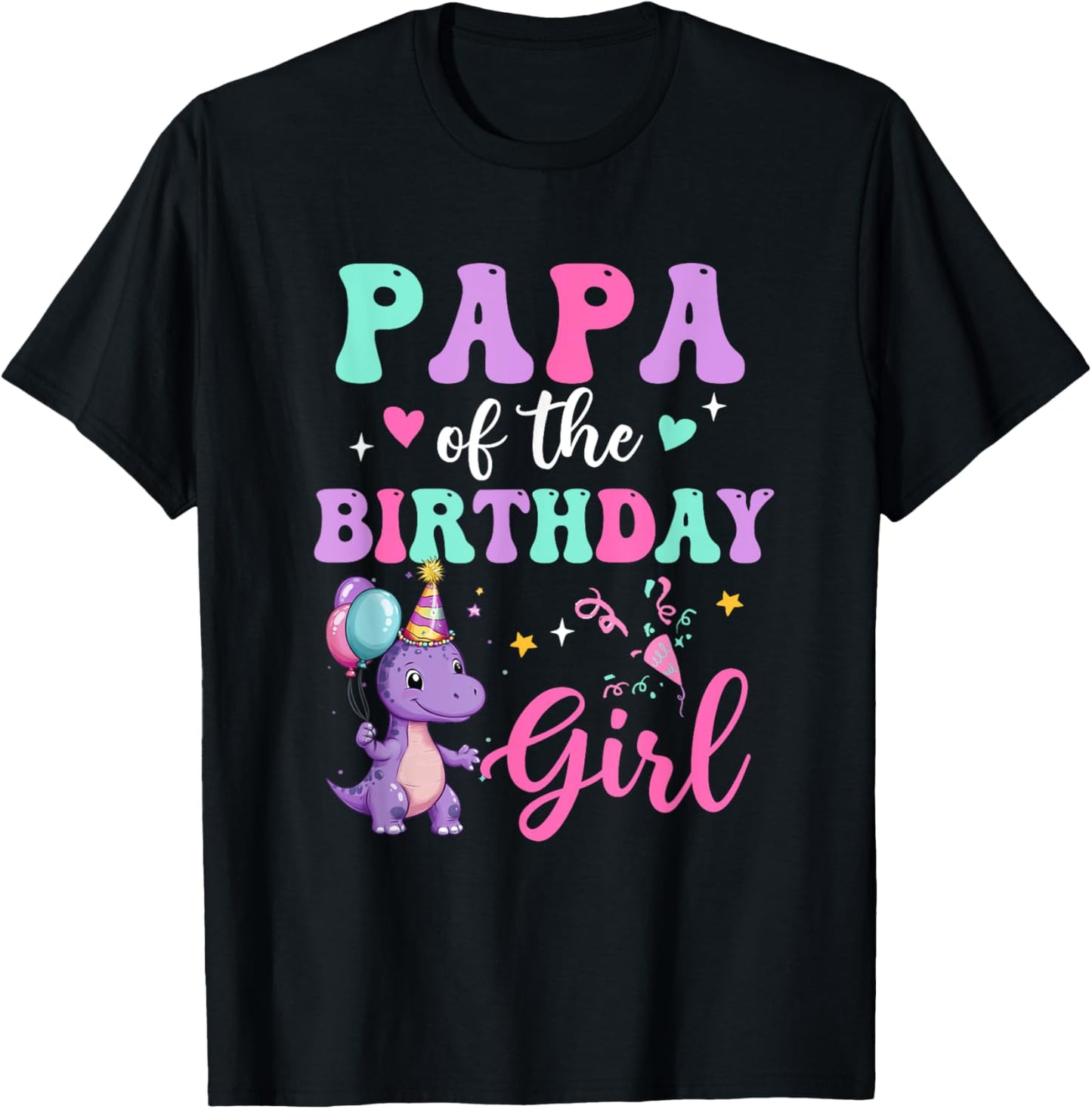 Papa Of The Birthday For Girl Dinosaur T-Rex Party Family T-Shirt