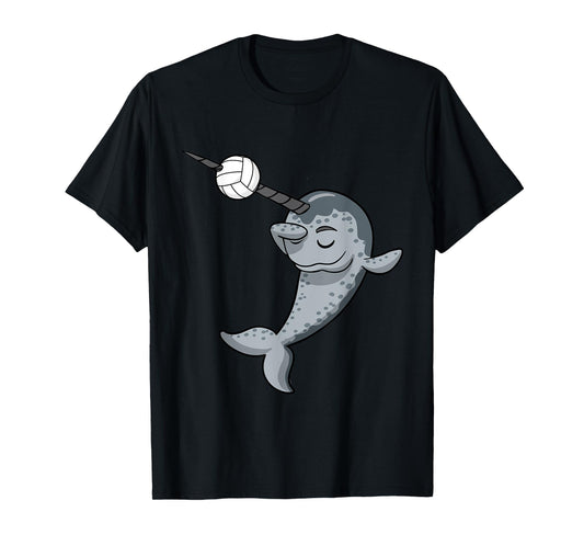 Dabbing Narwhal Volleyball Player Coach Team T-Shirt