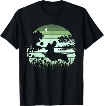 Dachshund Wiener Dog Sunset Garden Nature Lover Men Women Girls Kids T-Shirt