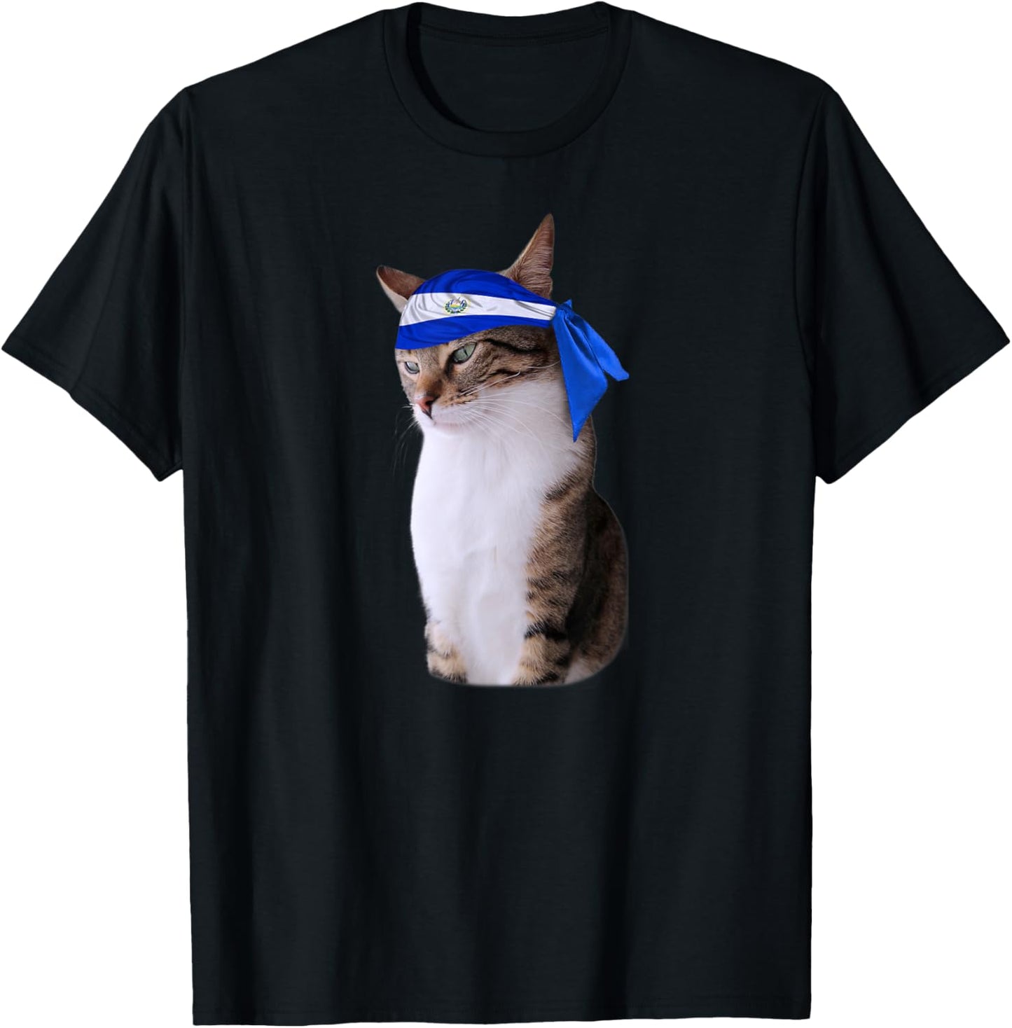 Cat Flag of El Salvador Bandana Funny T-Shirt