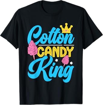 Funny Cotton Candy King Quote For Men Boys Flavored Candies T-Shirt