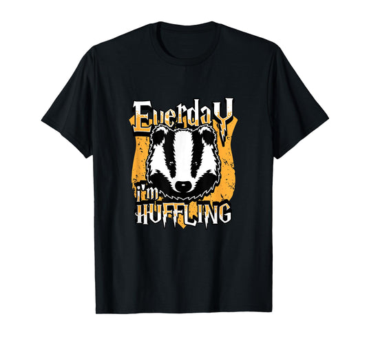 Funny Everyday I'm Huffling Badger Animal Graphic T-shirt T-Shirt