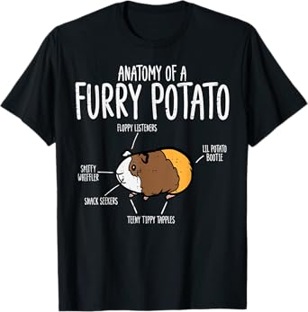 Guinea Pig Anatomy Of Furry Potato Funny Cavy Men Women Kids T-Shirt