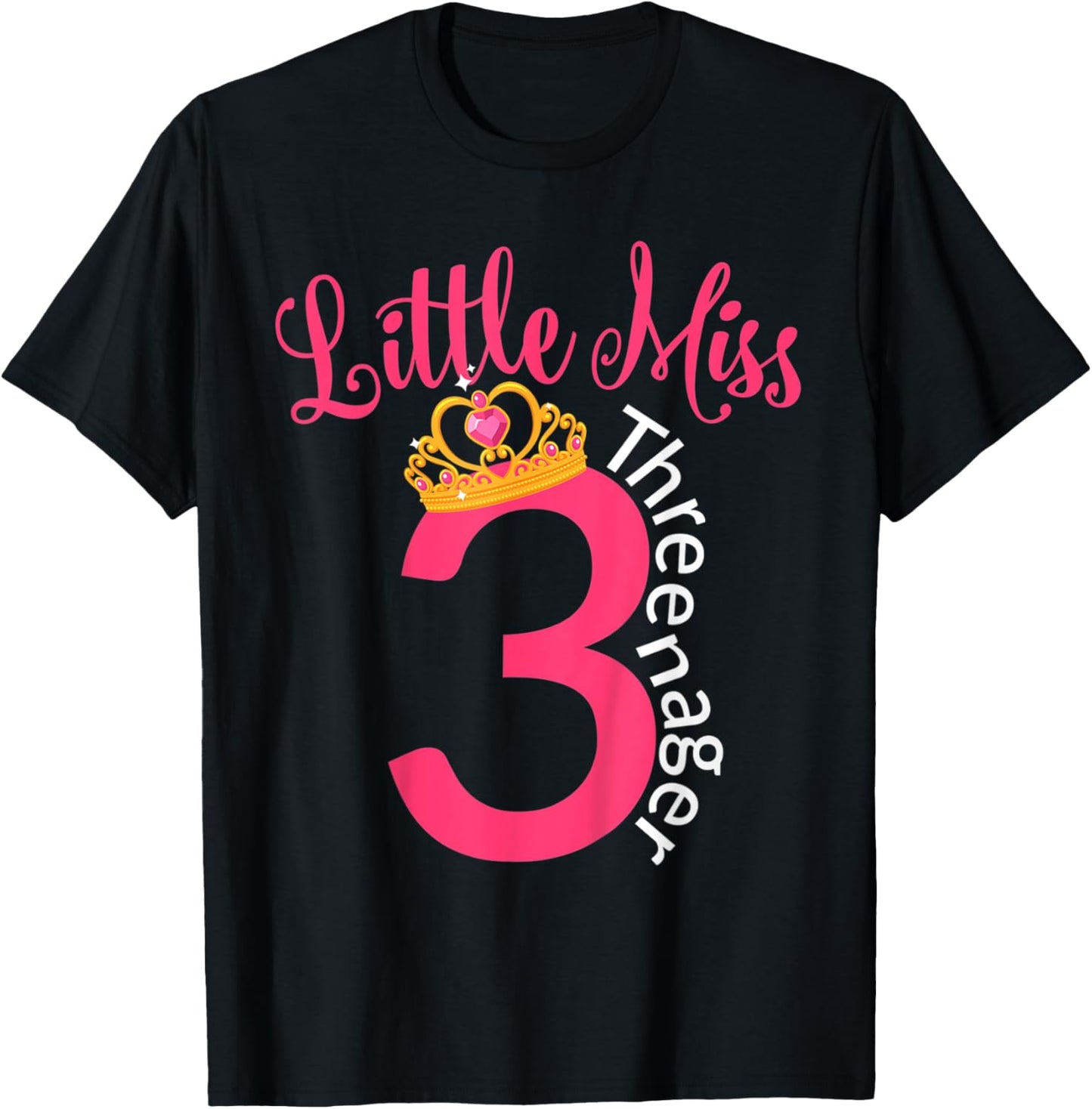 Little 3rd Birthday Miss Kid With Crown T-Shirt