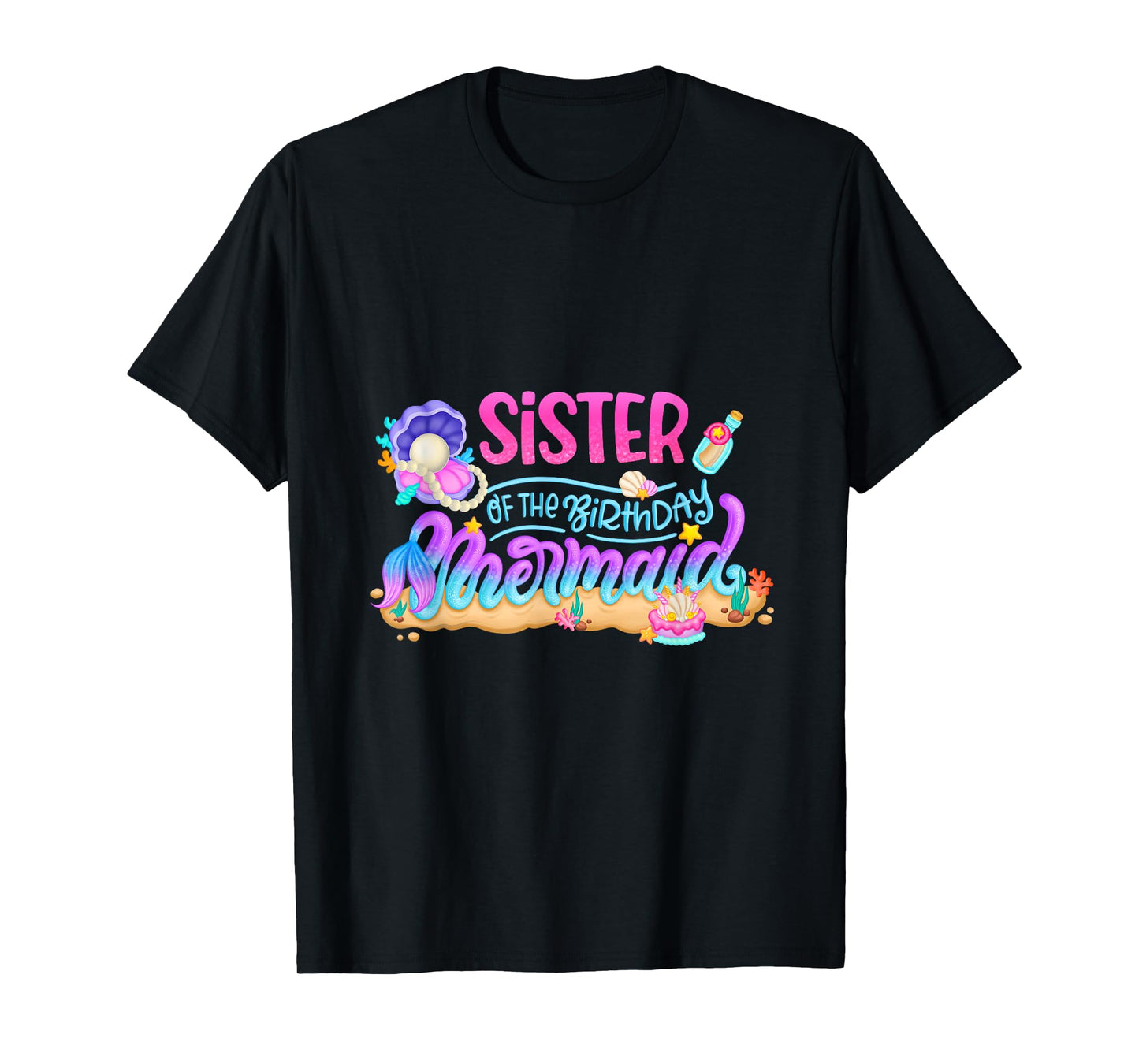Sister Of The Birthday Mermaid Party Matching Family Girls T-Shirt