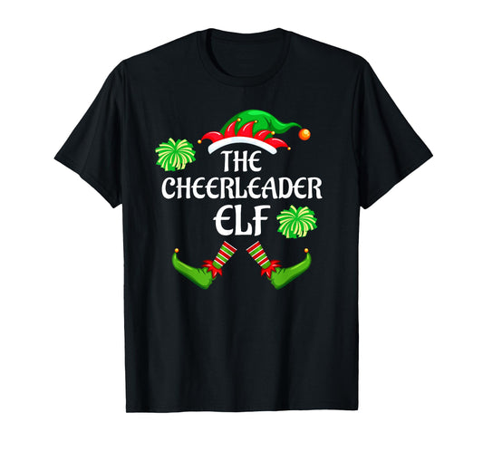 Cheerleader Elf Matching Family Group Christmas Party T-Shirt