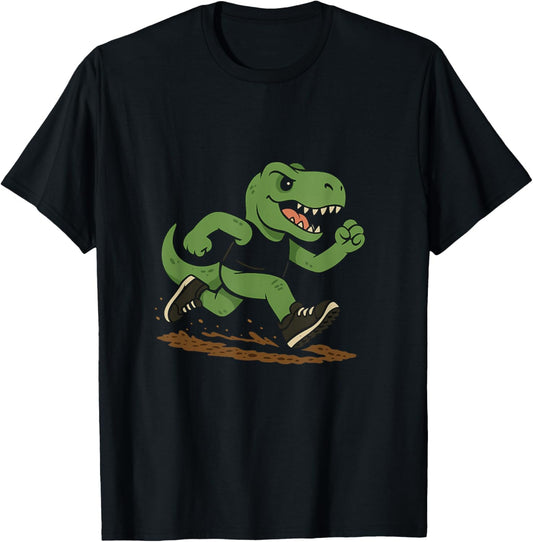 Funny Retro T-Rex Trail Running Dinosaur T-Shirt
