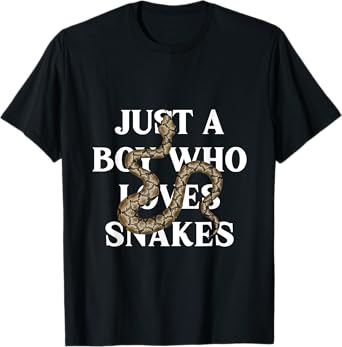Boy Who Loves Snakes Reptile Reptiles Animal Pet Gift T-Shirt