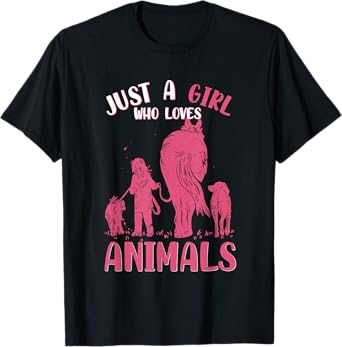 Just A Girl Who Loves Animals, Dogs and Horse T-Shirt