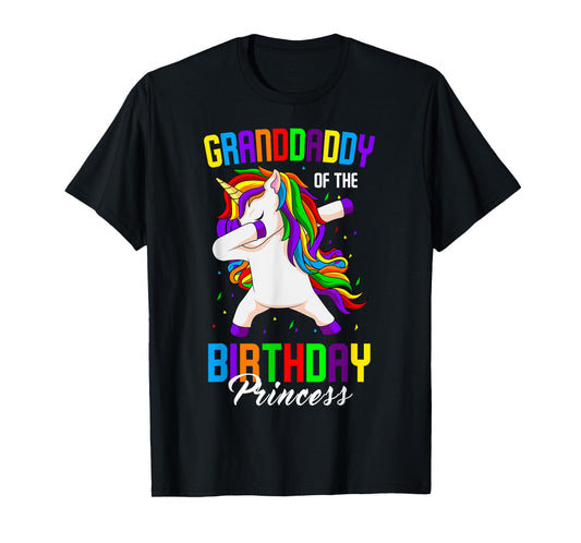 Granddaddy of the Birthday Princess Unicorn Dabbing Party T-Shirt
