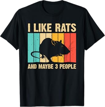 Funny Rat Design Rat Lover Men Women Mouse Rodent Introvert T-Shirt, Black