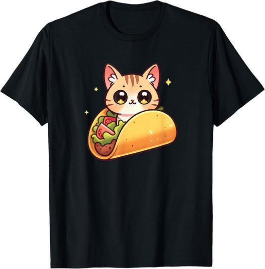 Cute Taco Cat Funny Kawaii Food T-Shirt